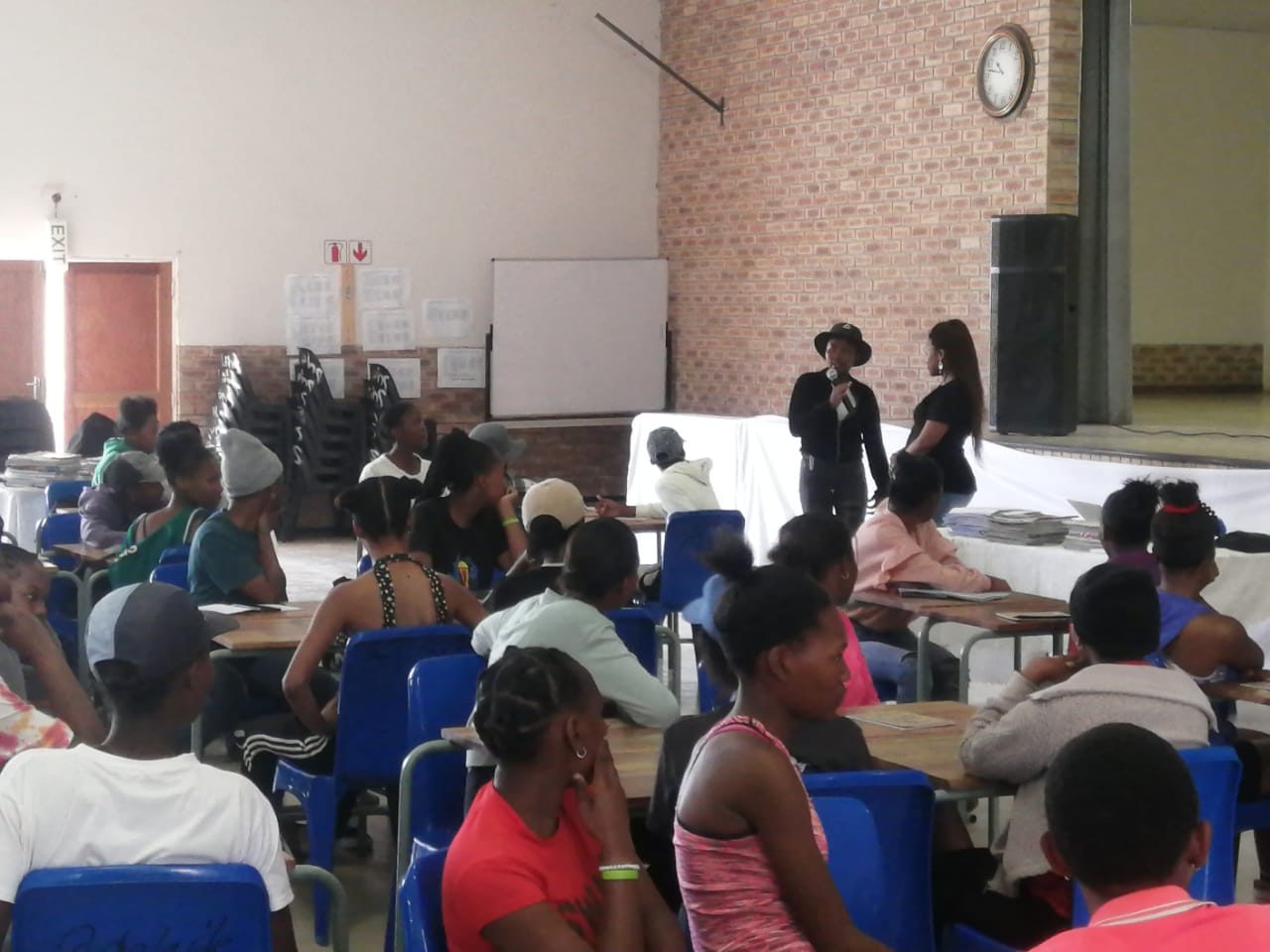 Project Pathway workshop with high school learners in a community hall